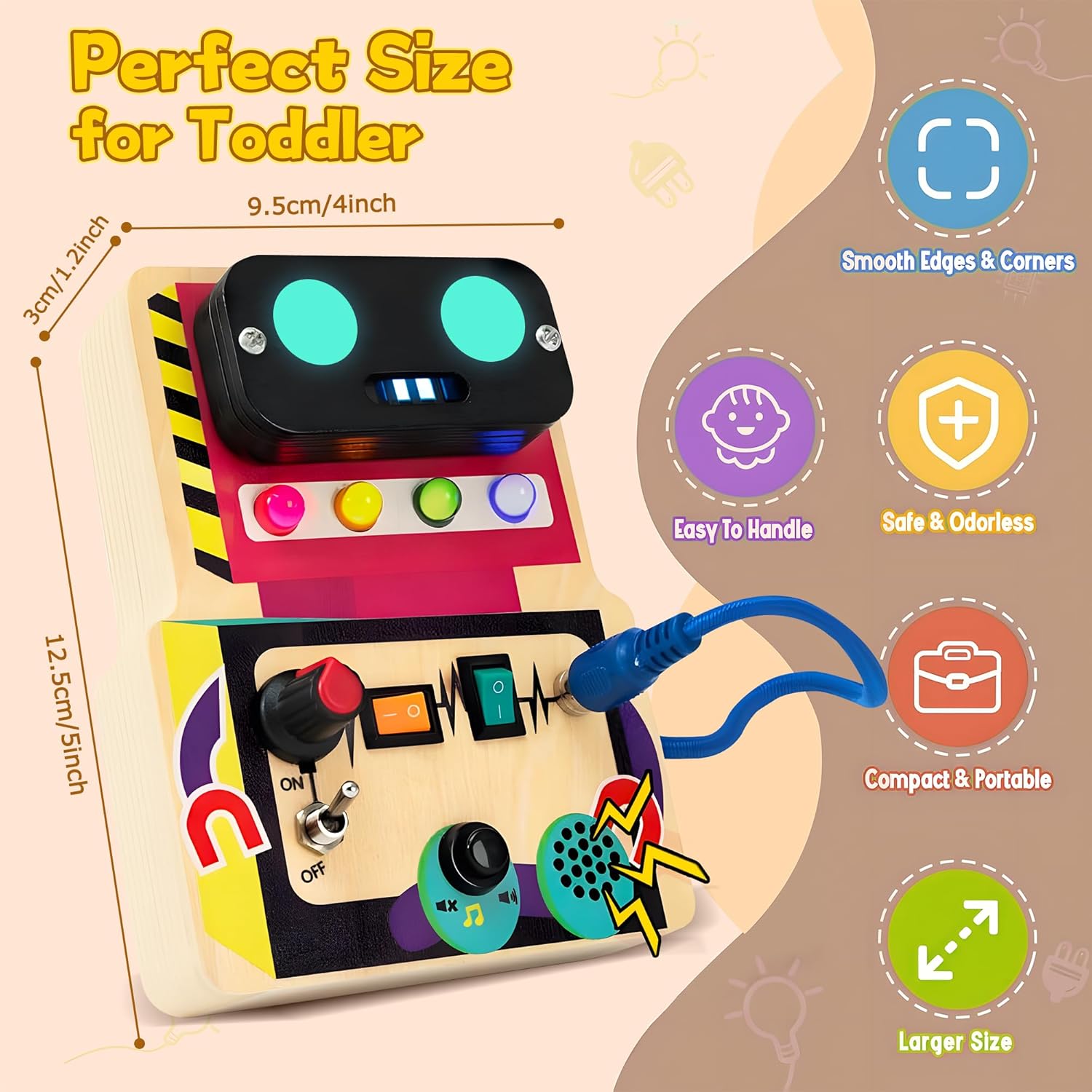 Montessori Busy Board & Soft Building Blocks Set for Toddlers