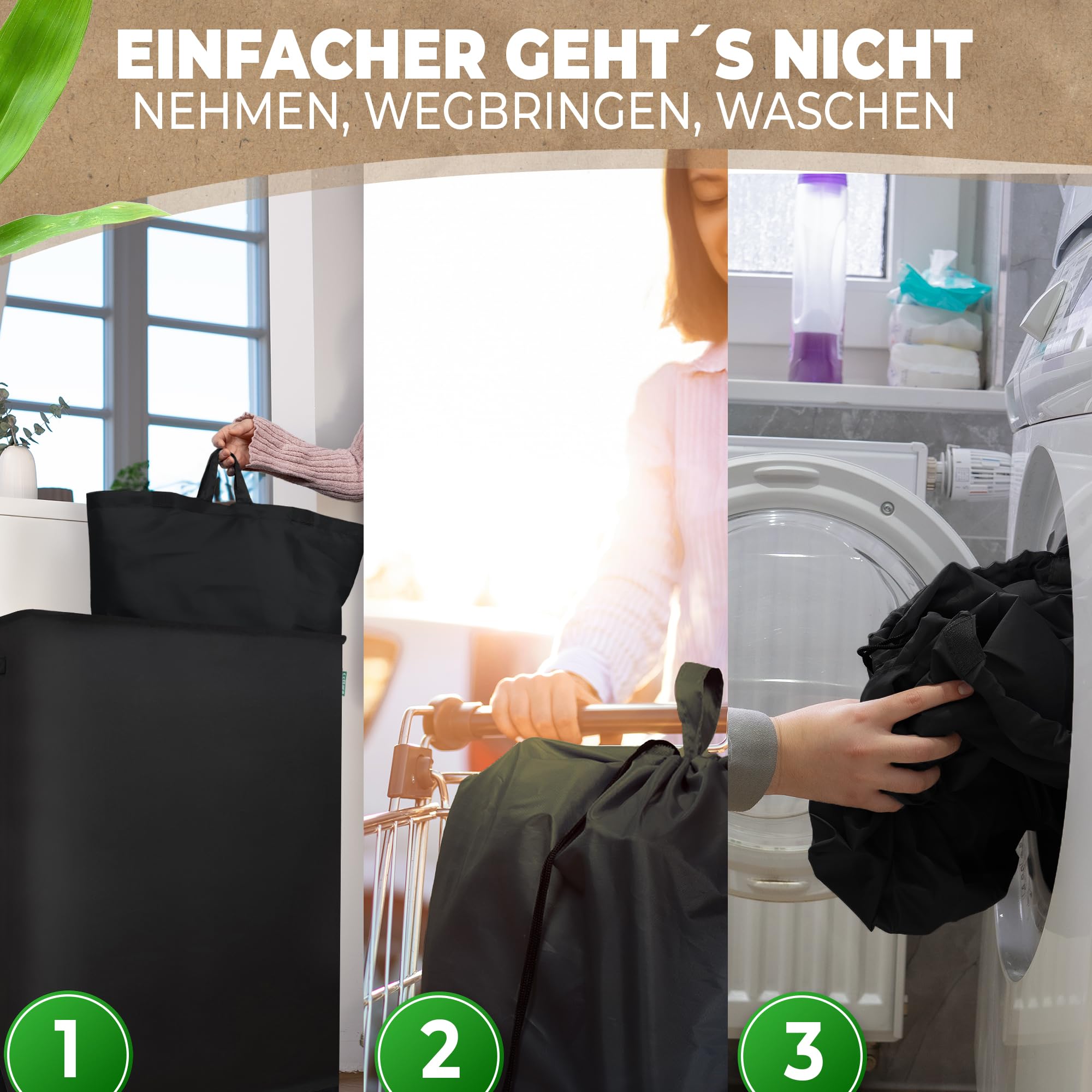 COTTARA® Pfandflaschen Sammelbehälter 2 Fächer - Stabiler Flaschensammler Leergut Behälter 160L mit 2 Tragetaschen - Praktischer Pfandbehälter, Pfandsammler, Pfandflaschen Aufbewahrung schwarz
