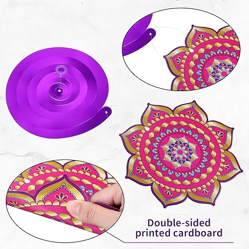 Miniatura 3 de Zonon 52 piezas de decoración de Ramadán Mubarak Noches árabes, decoración de fiesta Eid Mubarak Eid Mubarak colgantes de papel de aluminio para