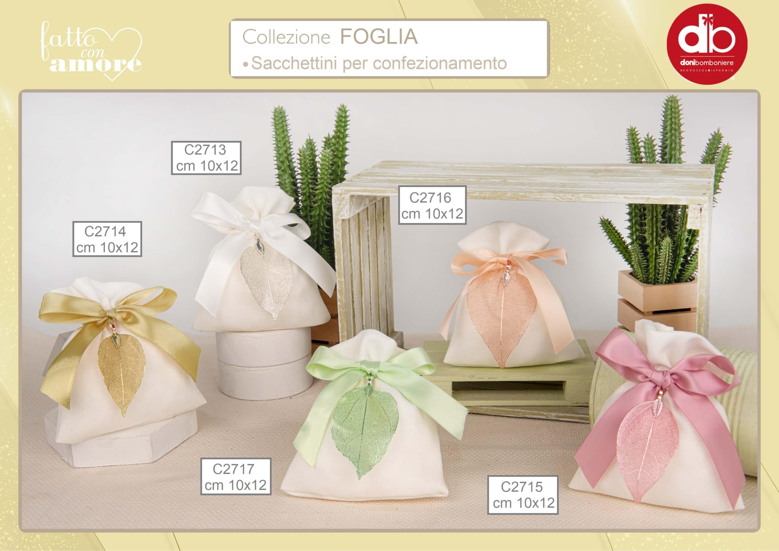 Doni Bomboniere Boda - Bolsa portapeladillas blanca con hoja de aniversario de 18 años, comunión, confirmación blanca, ideas de regalo completas, originales económicas