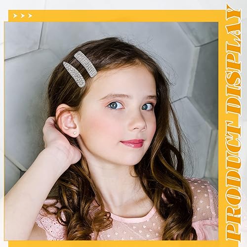 Miniatura 2 de 16 pinzas para el cabello con diamantes de imitación a presión, horquillas de pelo de diamantes de imitación, pinzas de pelo plateadas, pinzas de