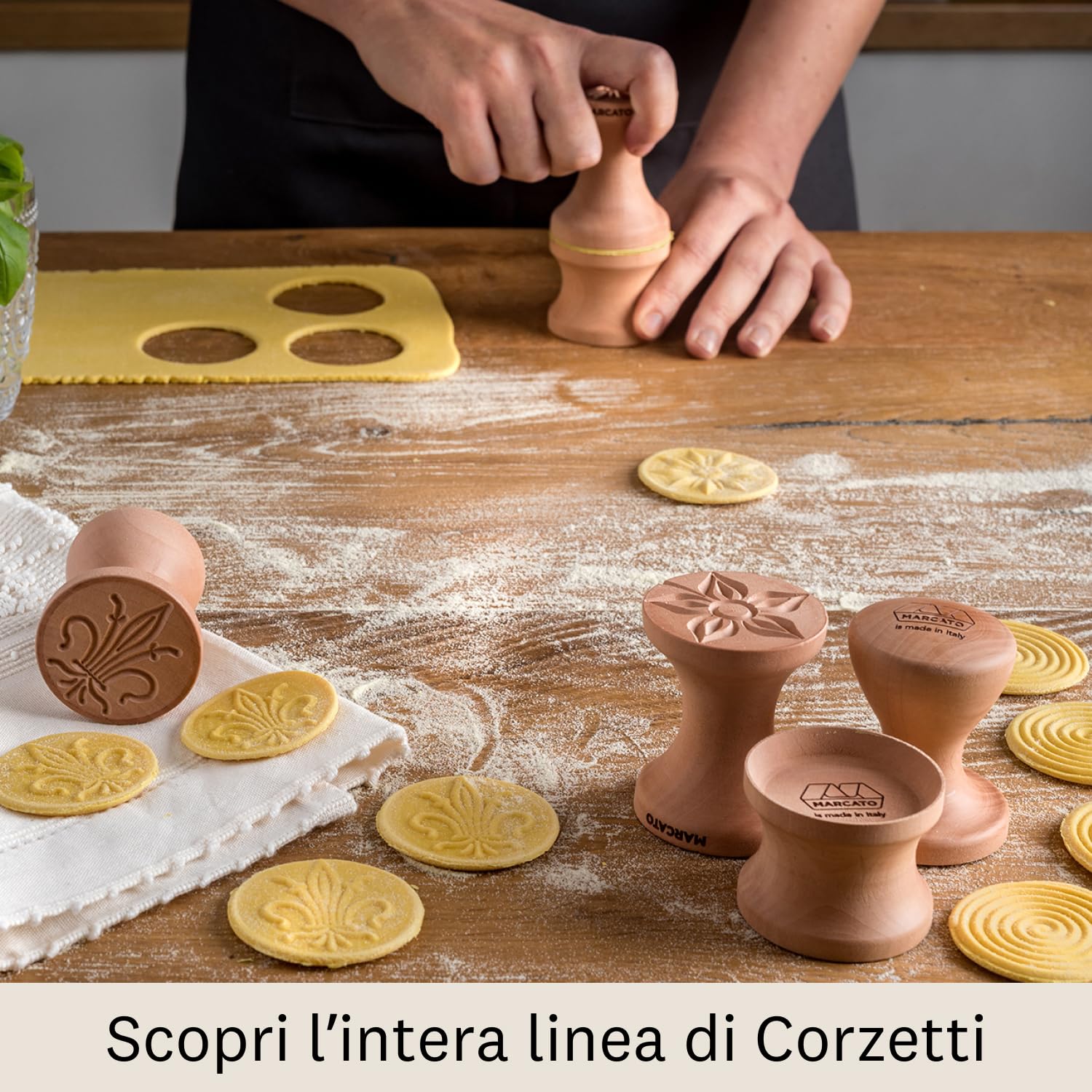 Marcato CZ-GIGL-CLS Corzetto, Forma Giglio, Legno Massello, Linea Premium.