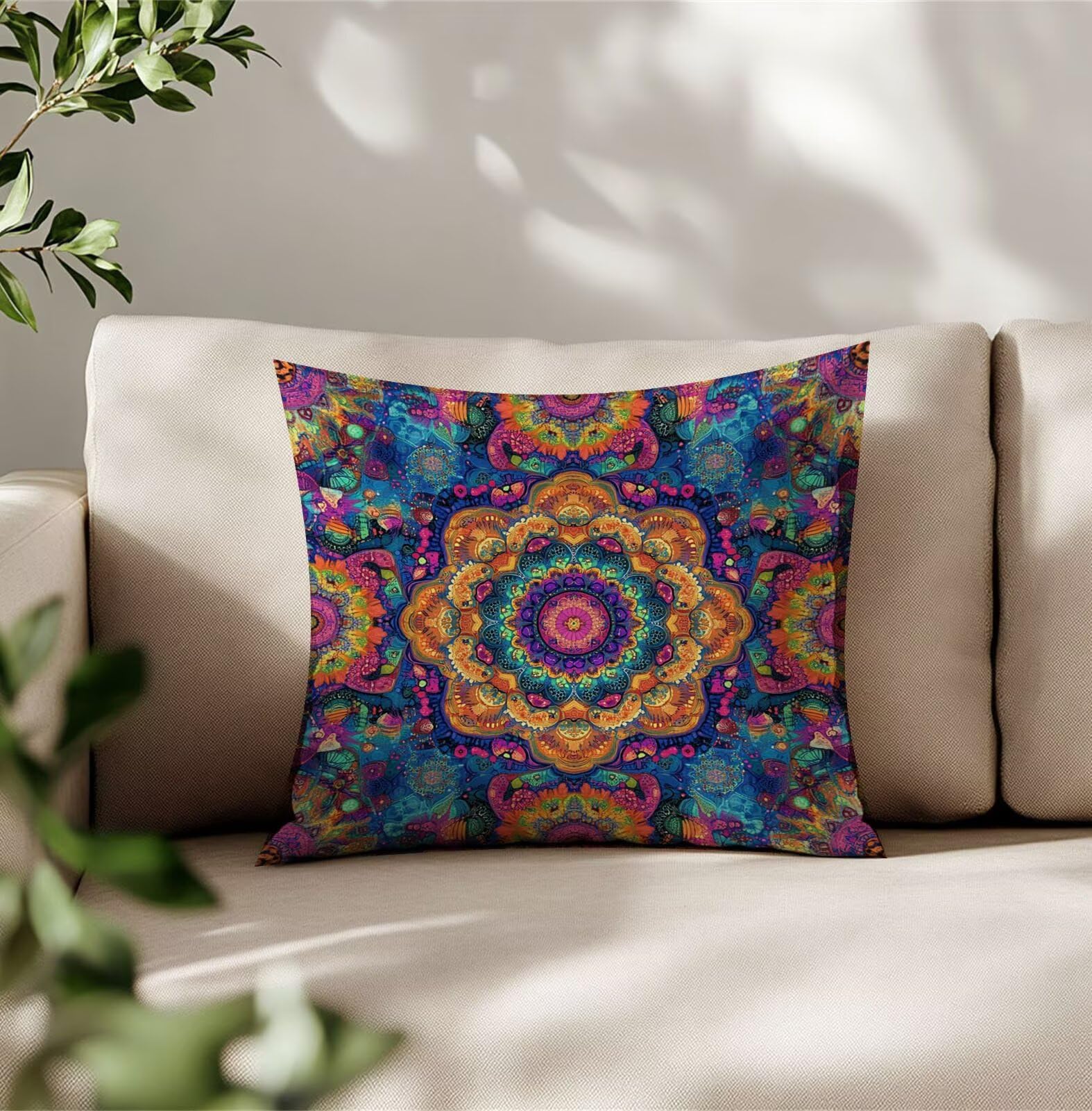 Arancione Bruciato Federe Cuscini Divano 75x75cm Viola Cuscini per Divano, Federe Copri Cuscino Divanos, Set di 2 Moderni Resistente Biancheria Copricuscini per Cucina Sedia Soggiorno Letto TG-18