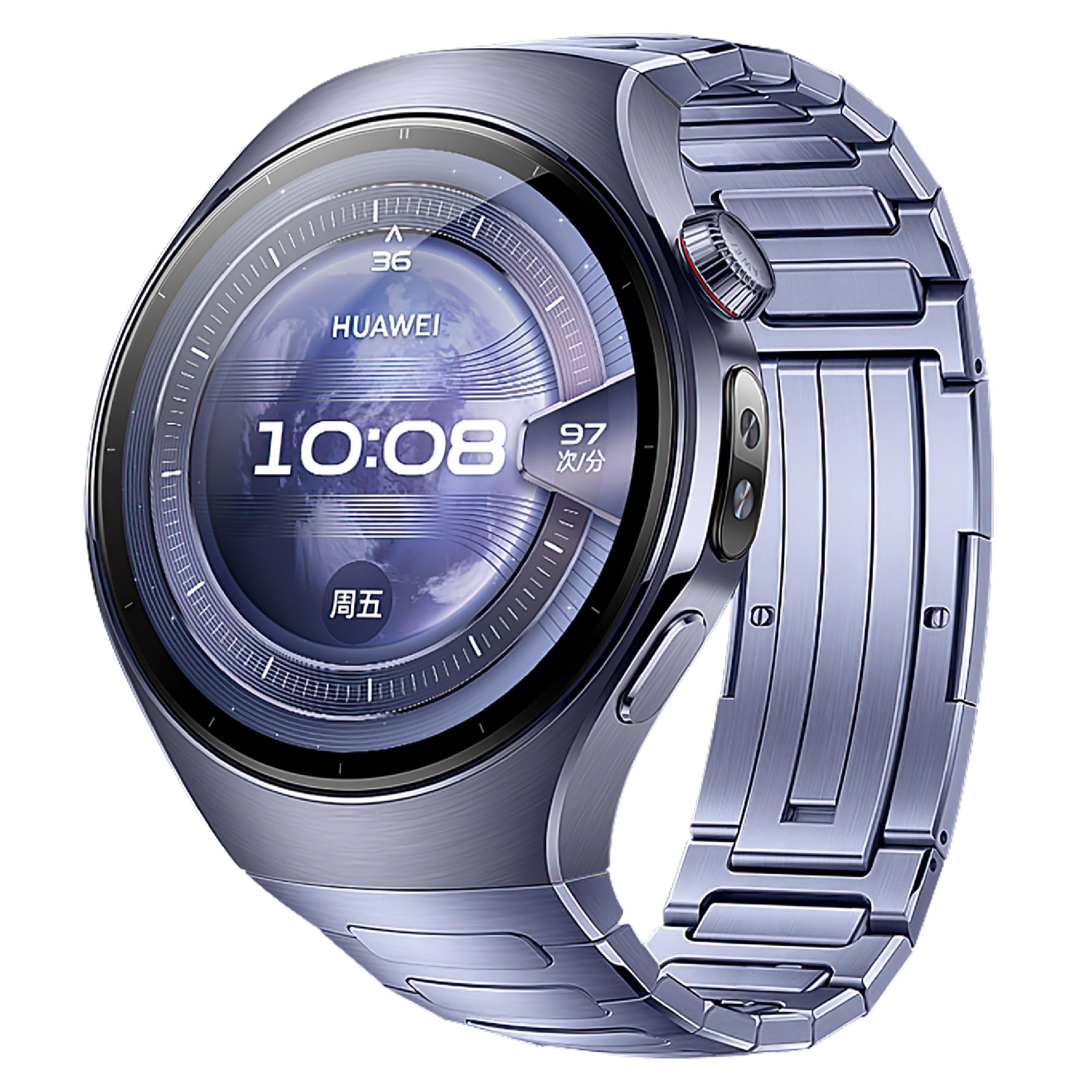 VeveXiao Wytrzymały tytanowy pasek kompatybilny z zegarkiem Huawei Watch 5, 46 mm, męskie, bez przerw, luksusowy metalowy pasek zastępczy ze stopu tytanu do Huawei Watch 5, 42 mm, damski pasek