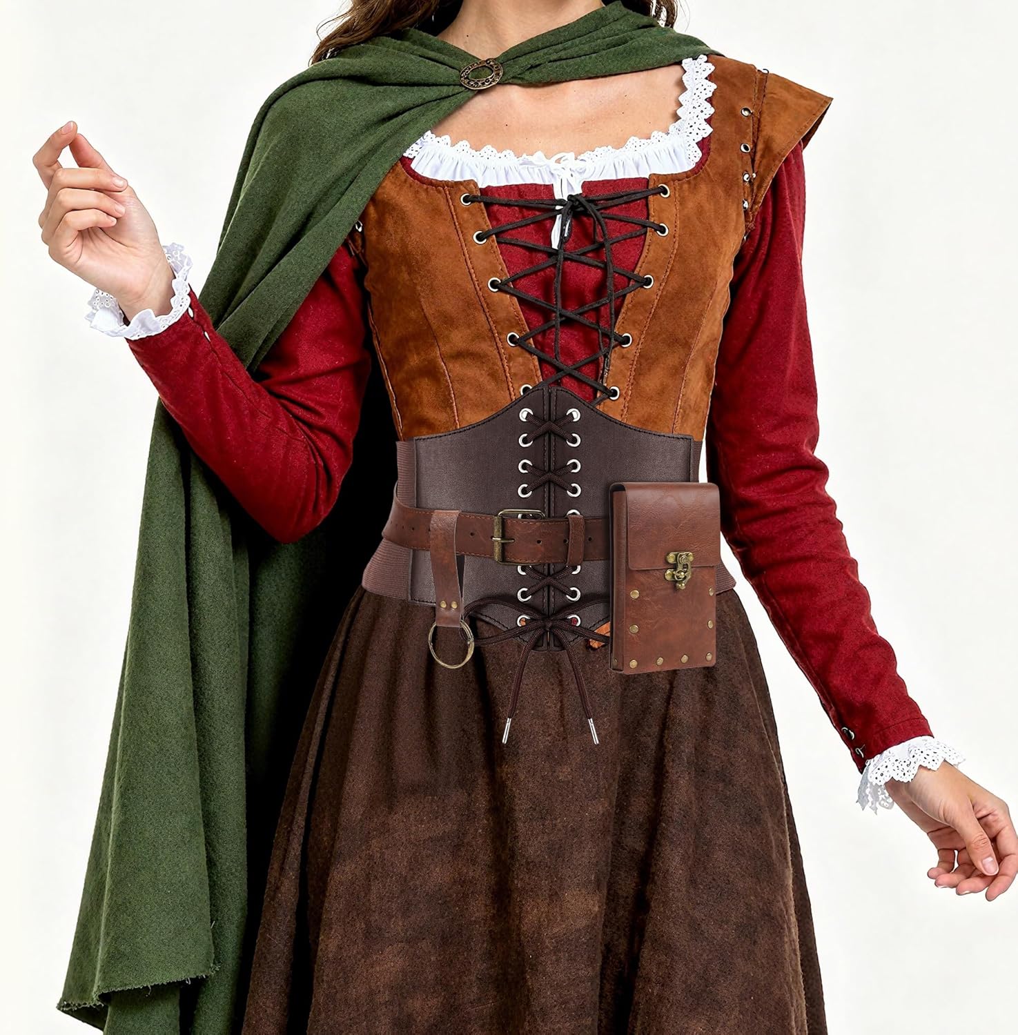 Womens Renaissance Corset Belt Belt Pouch Waist Bag Fanny Pack Leather Belts Medieval Renaissance Accessories Costume - Image 5