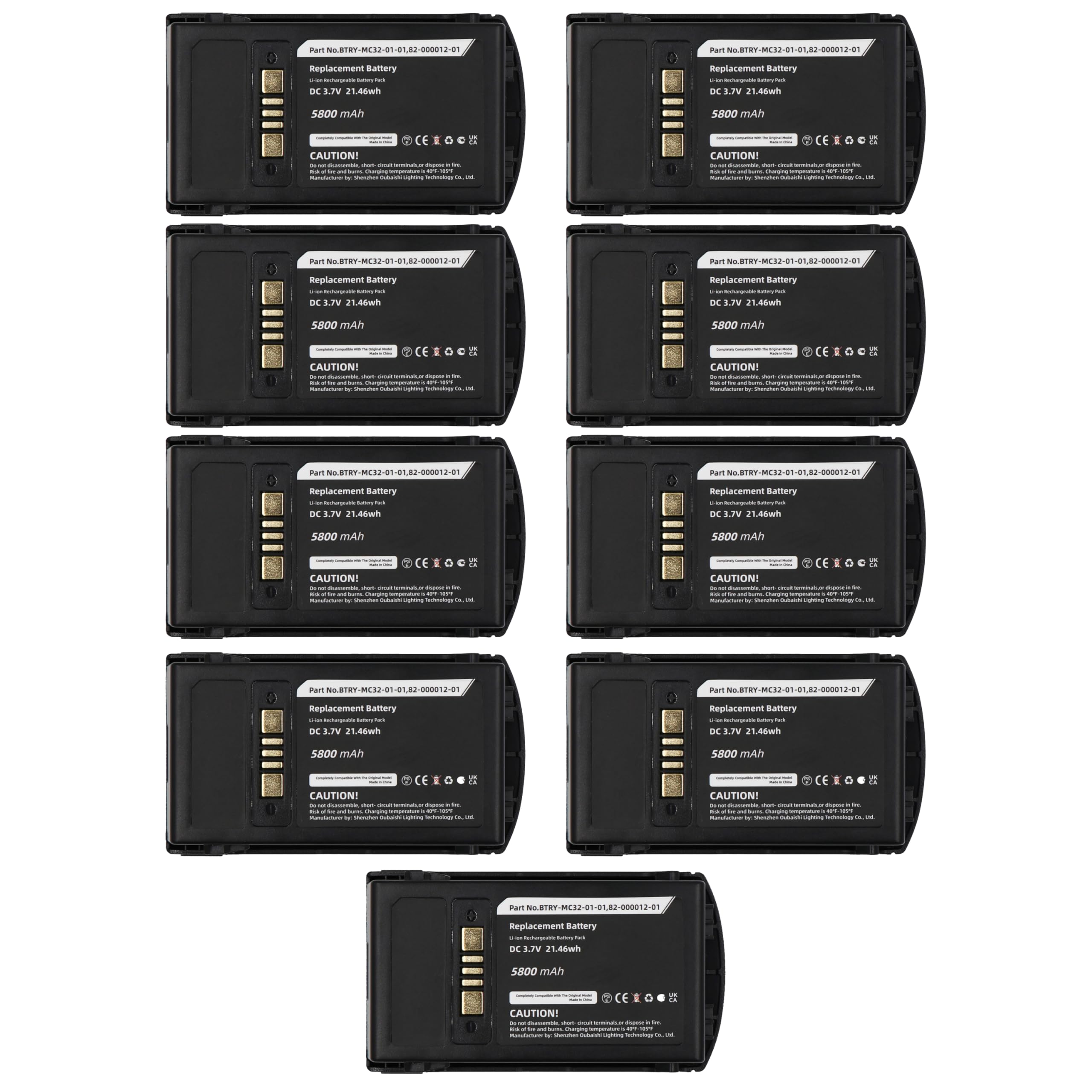 9 Pack MC3200 Scanner Battery Compatible with BTRY-MC32-52MA-10 BT-000375 BTRY-MC32-01-01 BTRY-MC32-52MA-01 MC32N0 MC32N0-S
