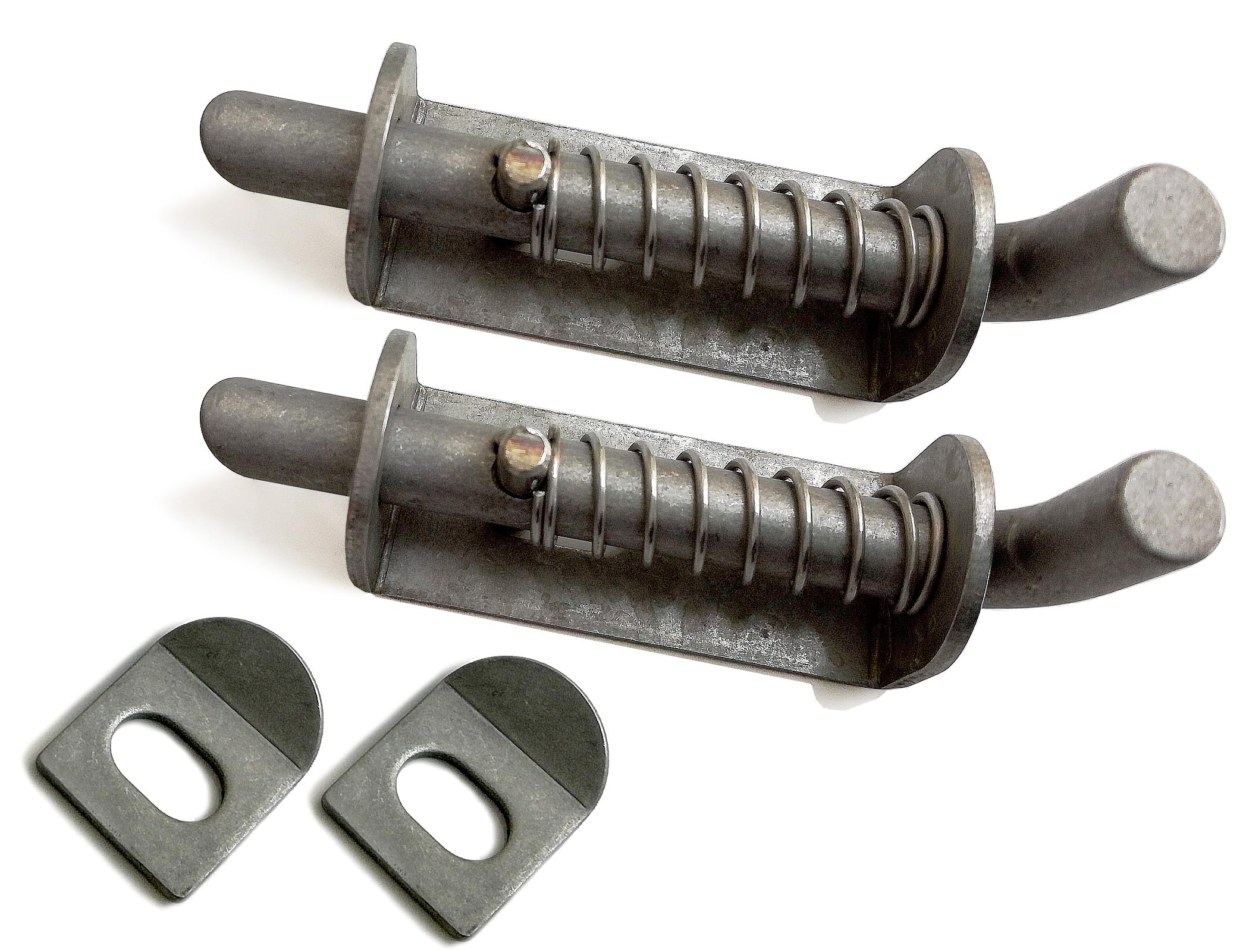2 Pack Stainless Steel Mini Spring Loaded Latch Pin - 1.8"(48mm) Main Structure 304 Metal Barrel Bolt , Reinforced Industrial Welded Lock for Pet Cage, Door Shed Gate, Tailgate Trailer Garage