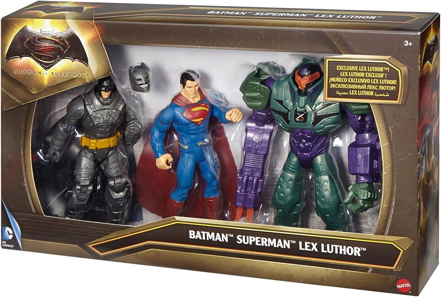 Mattel - DHY28 - Justice League Toy - Batman - Superman - Lex Luther- 6 Inch DC Action Figure 3 Pack