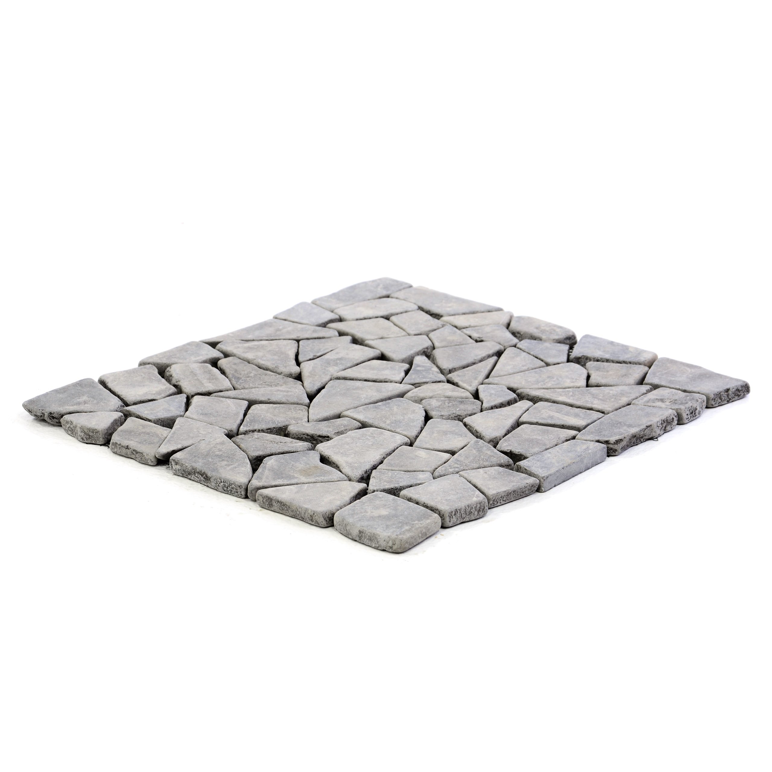 DIVERO 11 Fliesenmatten Naturstein Mosaikfliesen aus Marmor für Wand und Boden grau á 30 x 30 cm