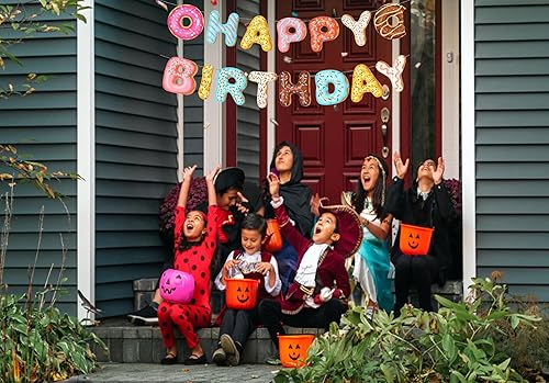 Miniatura 3 de Cartel de feliz cumpleaños con diseño de dona, fiesta de cumpleaños temática para niños, suministros de fiesta de cumpleaños y baby shower