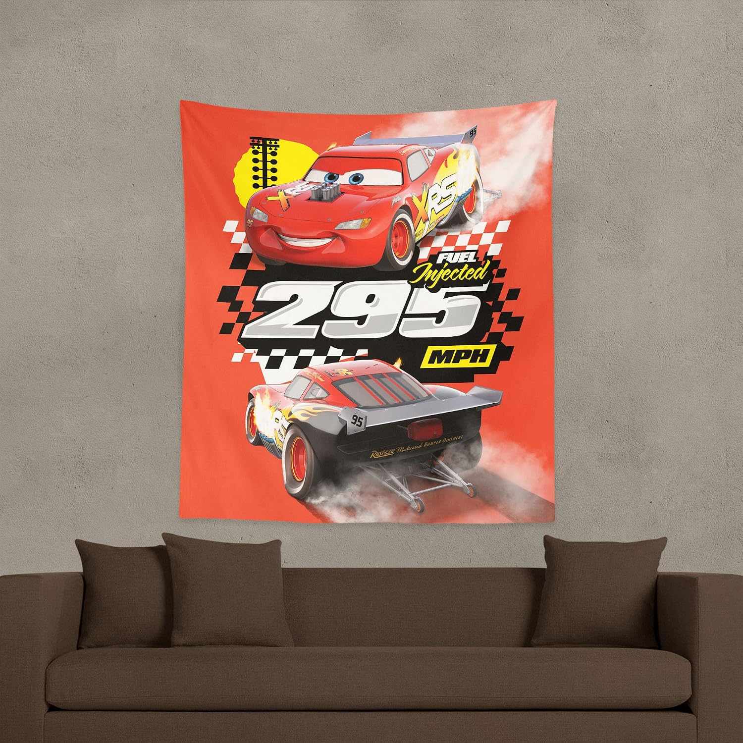 Northwest Pixar Cars Fuel Injected Wall Hanging 50 × 60 Inches Soft Decorative Tapestry for Bedroom Living Room or Home Décor