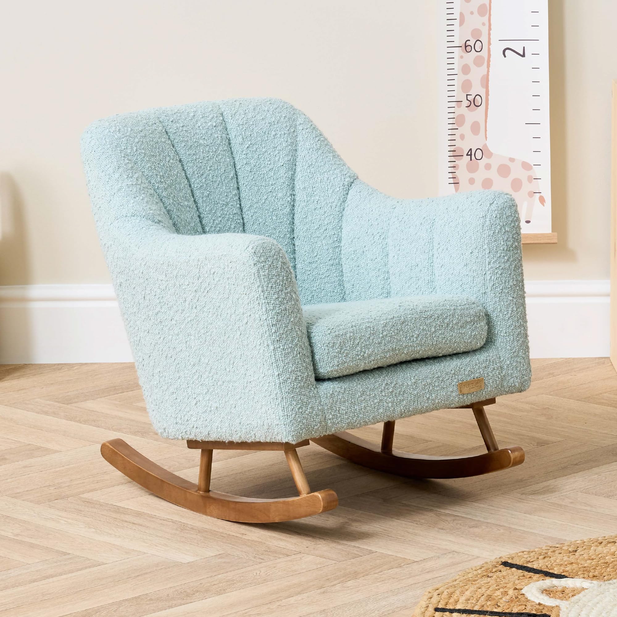 Jonah Mini Me Kids Rocking Chair - Contoured Backrest & Rubberwood Rocking Bars, Toddler Rocker for Kids from 3 to 6 years (Ocean Stone)