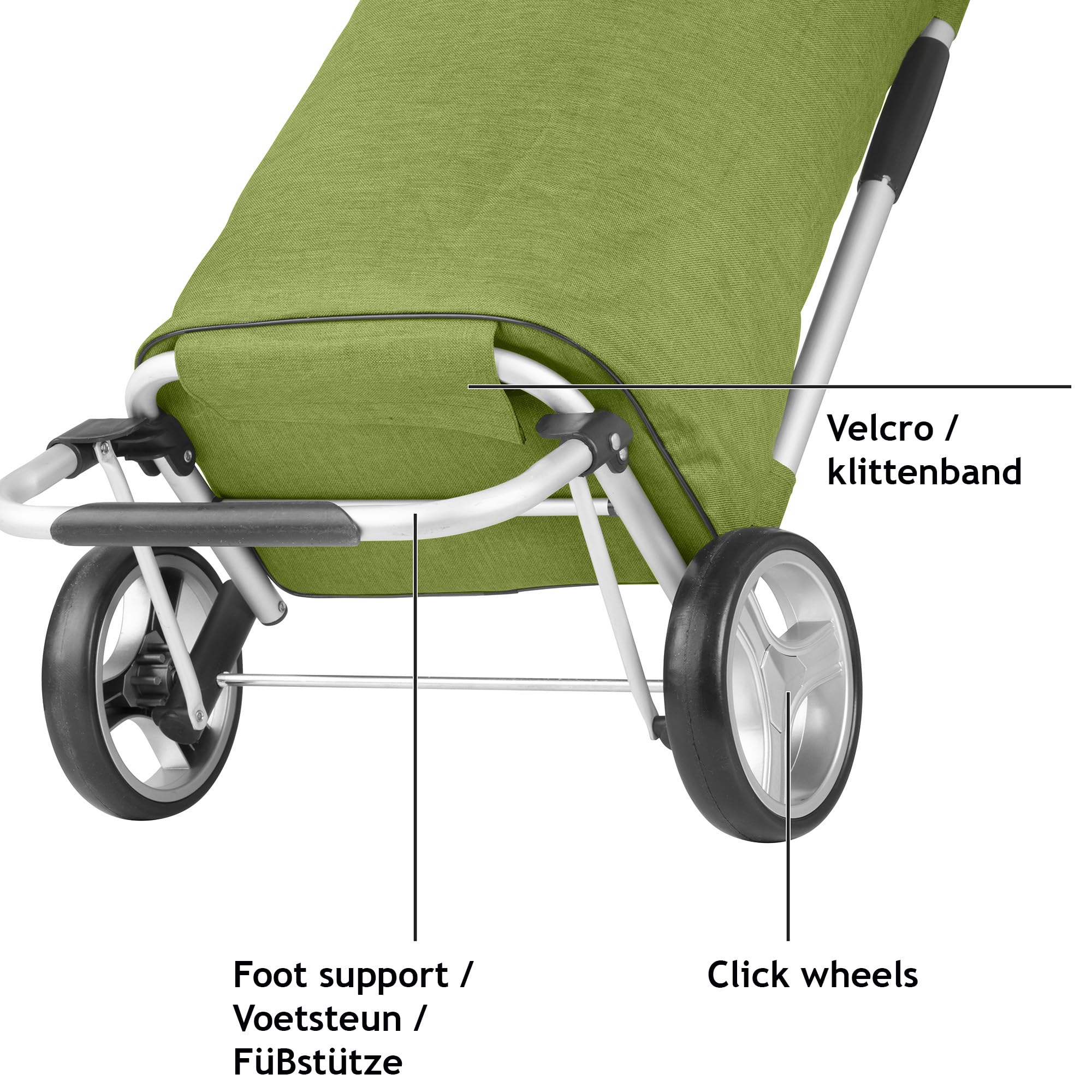 Cruiser Pliable Chariot de Course 45L Caddie à 2 Roues Vert