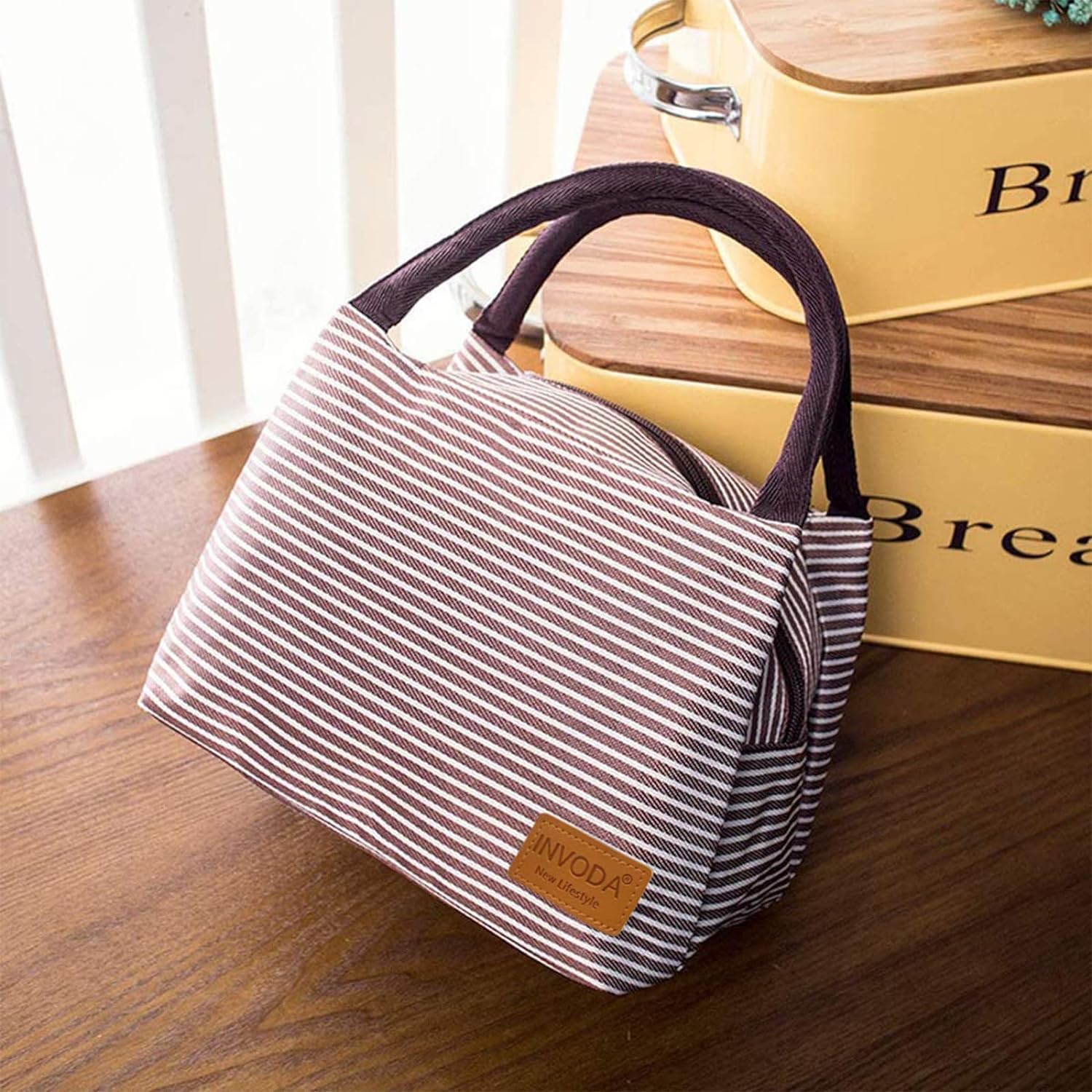 INVODA Sac à Déjeuner Fourre-tout Isotherme Pour Homme Et Femme - Grande Capacité - Réutilisable Et étanche - Pour Le Travail, Le Pique-nique (noir