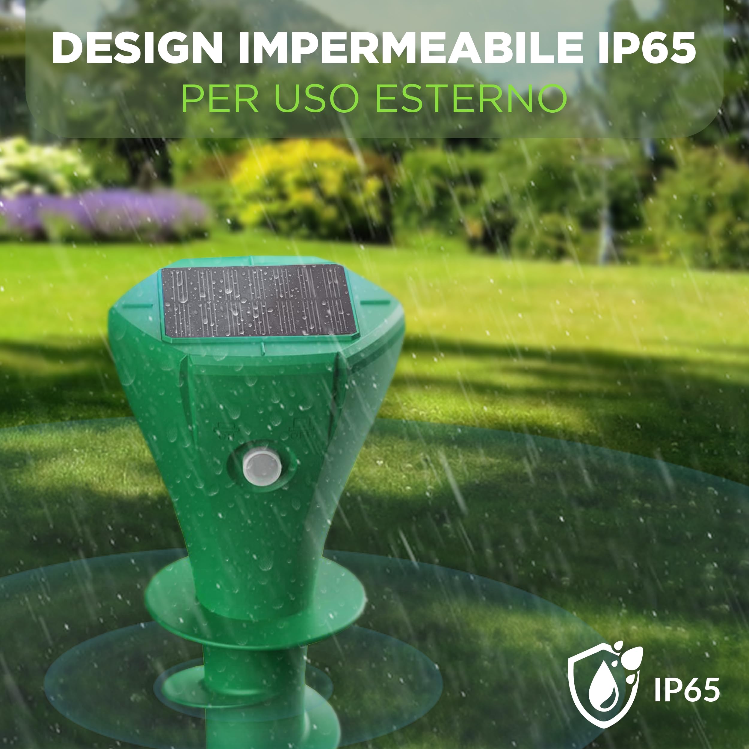 ISOTRONIC Repellente Solare per Talpe, Arvicole e Serpenti – Repellente per Talpe con picchetto da Giardino – Repellente per Talpe con Raggio d'azione effettivo di 700 m² (2 Pezzi)