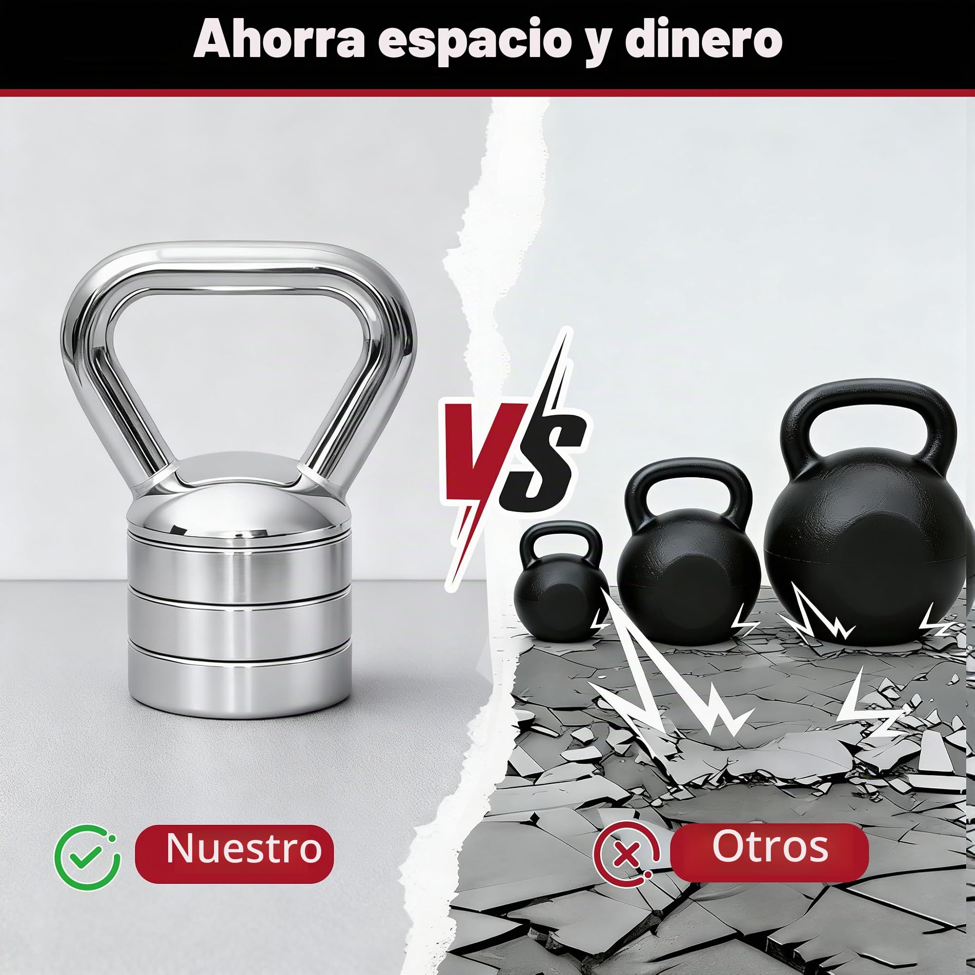 bimiti Kettlebell ajustable 10 kg, juego de pesas rusas 4 en 1, pesa rusa, rango de peso ajustable 3/5/8/10 kg, pesas rusas para entrenamiento de cuerpo completo y entrenamiento de fuerza en casa o en