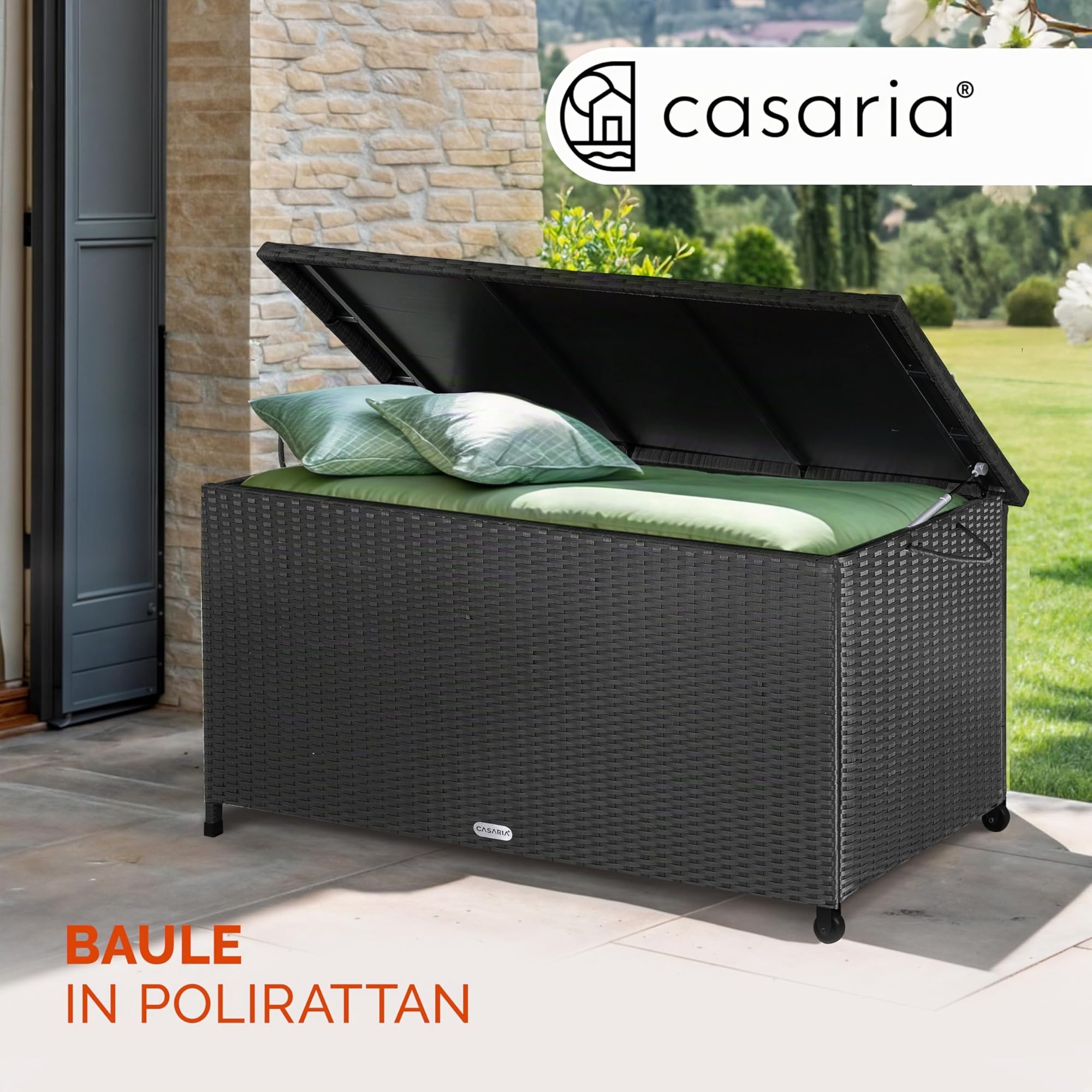Casaria Baule da Esterno XXL 117x53x60cm 270L Impermeabile Resistente Contenitore Giardino