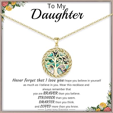Christmas Gifts for Women Tree of Life Necklace for Women Birthday Gifts for Her Stocking Stuffers Pendant Necklace with Shell Tree Mothers Day Gift for Mom Grandma Wife Daughter Anniversary Christmas Jewelry