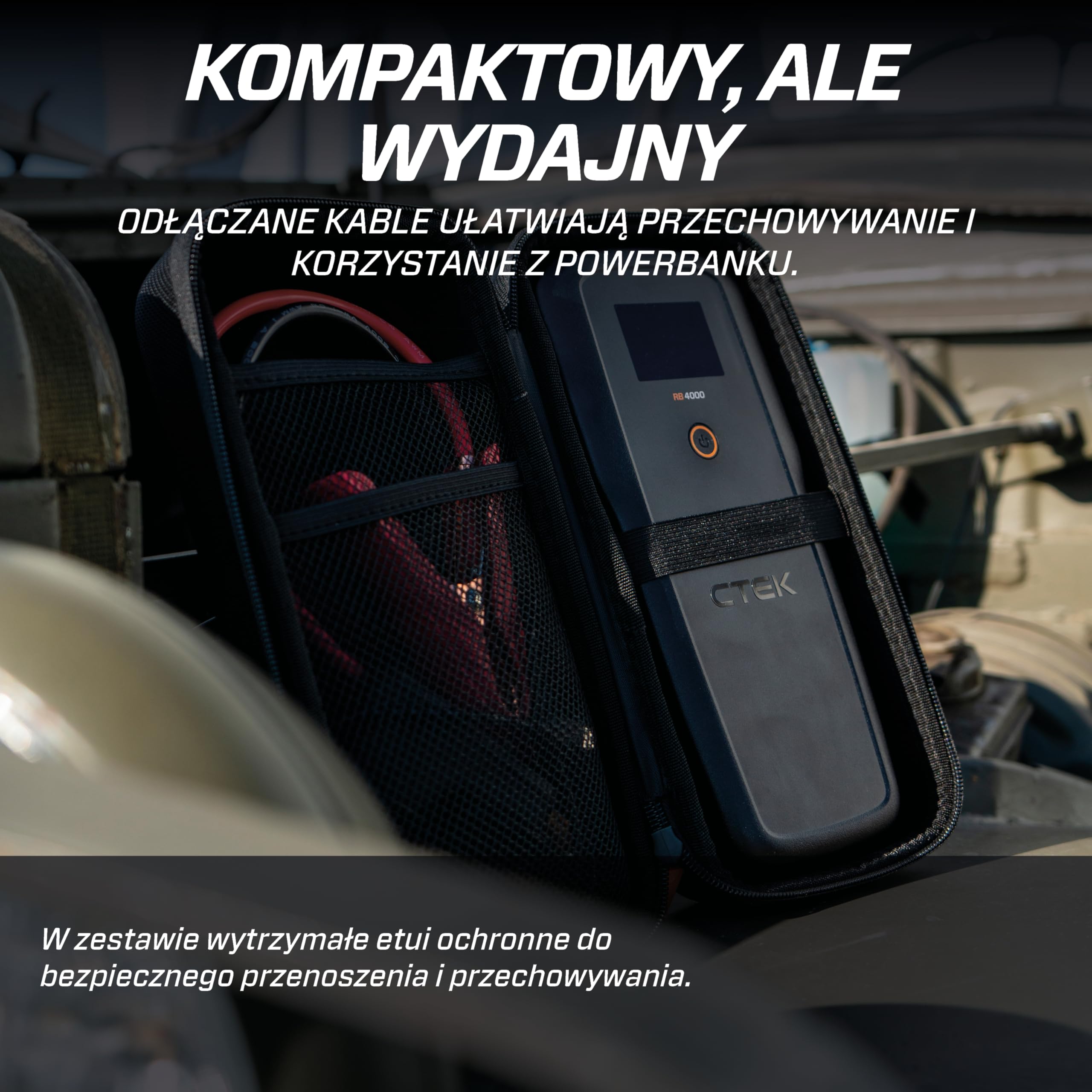 CTEK RB 4000 Przenośny Rozrusznik – Szczytowy Prąd Baterii 4000A, Booster do Akumulatorów 12V w Pojazdach Diesla i Benzynowych
