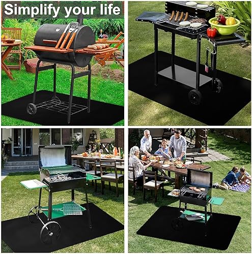 Miniatura 6 de AiBOB Under Grill Mat, tapetes prémium para barbacoa al aire libre, protegen terrazas y patios, almohadillas absorbentes de líquidos debajo de las