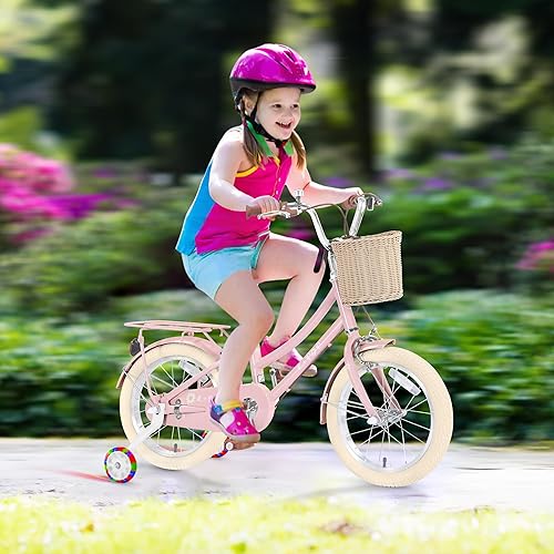 Miniatura 3 de Bicicleta para niñas de 16, 20 y 24 pulgadas, con canasta, bicicletas para niñas de 4 a 12 años, bicicletas para niños de una sola velocidad, con