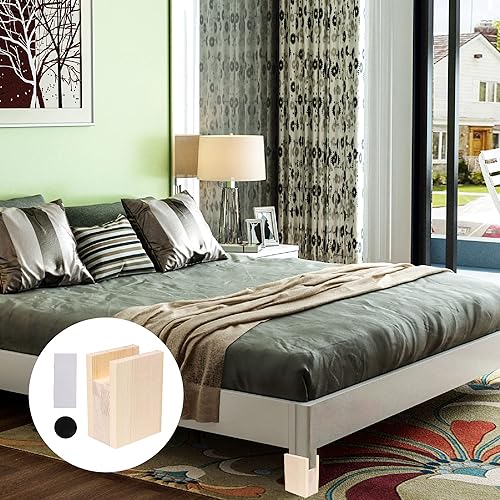 Miniatura 5 de 2 elevadores de cama para muebles, elevadores de cama resistentes en alturas de 4 pulgadas (añadir altura de 3.9 in)
