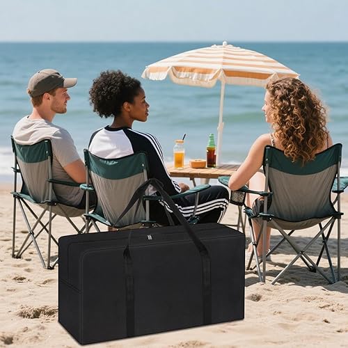 Miniatura 5 de Klmnop Bolsa de almacenamiento para sillas plegables de alta resistencia, tela Oxford 600D, funda de almacenamiento para silla grande con