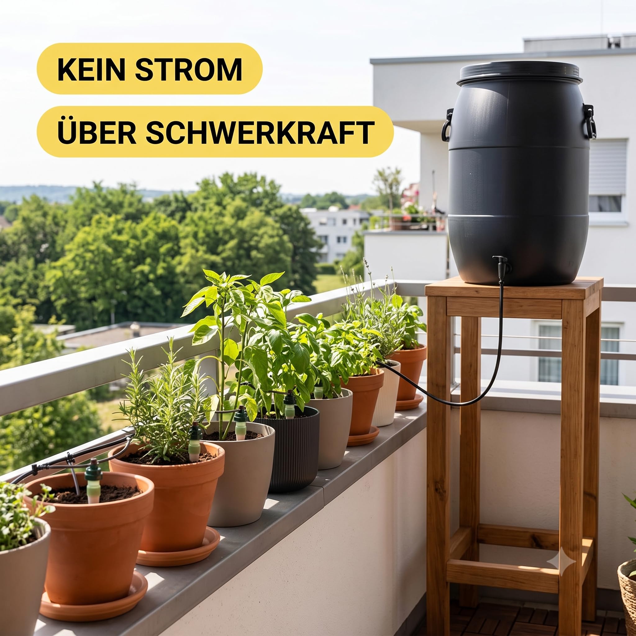 Blumat Tropf-Blumat Automatische Bewässerung | für 12 Pflanzen | inkl. 47L Tank | Stromlose Urlaubsbewässerung Komplettset