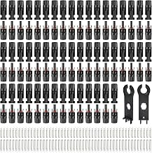 100PCS MC4 Soar Connectors Solar Panel Cable Connectors 1000V 30A IP67 Waterproof Male/Female Plug with Spanners, Suitable for 14AWG-10AWG Solar Cables (50 Pairs)