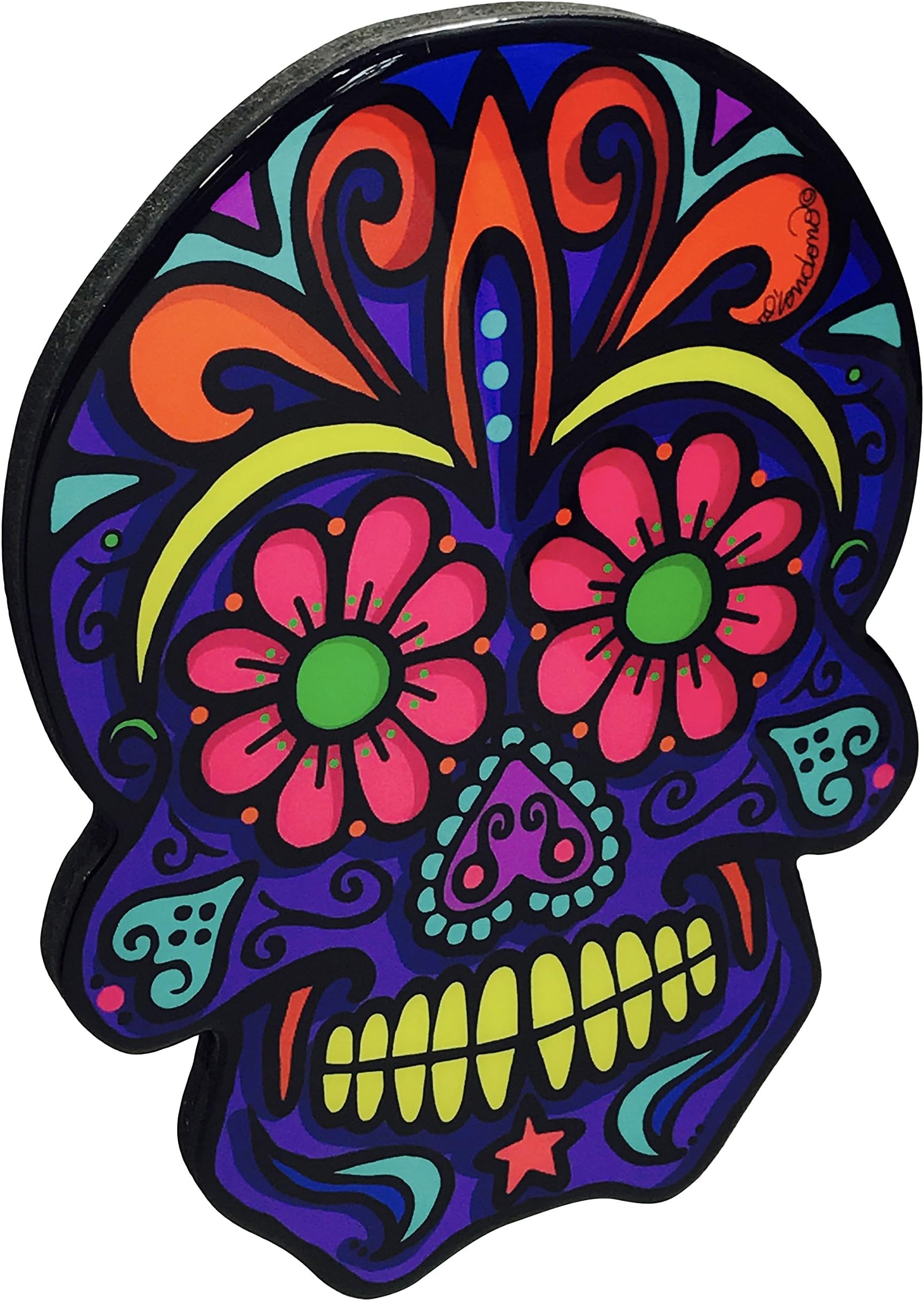 Epoxy Resin Wall Art, Purple Sugar Skull