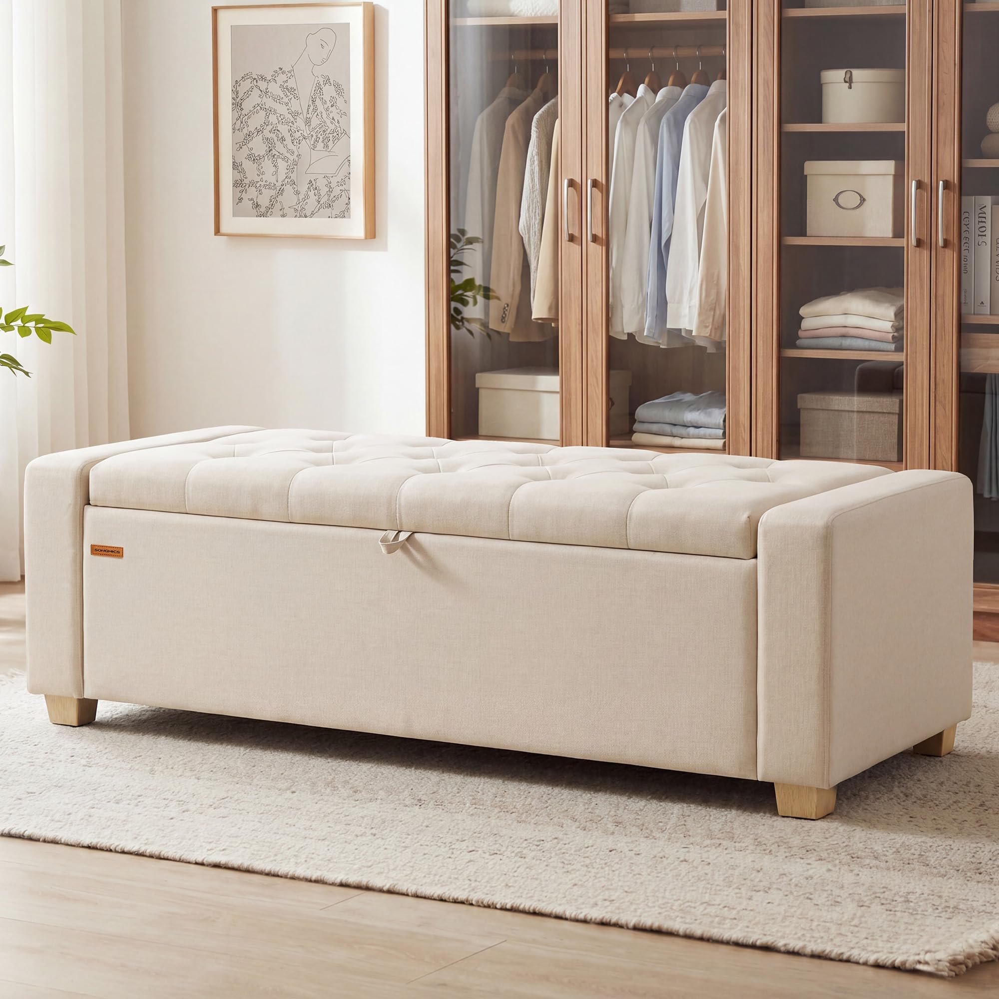 SONGMICS Storage Ottoman Bench with Legs