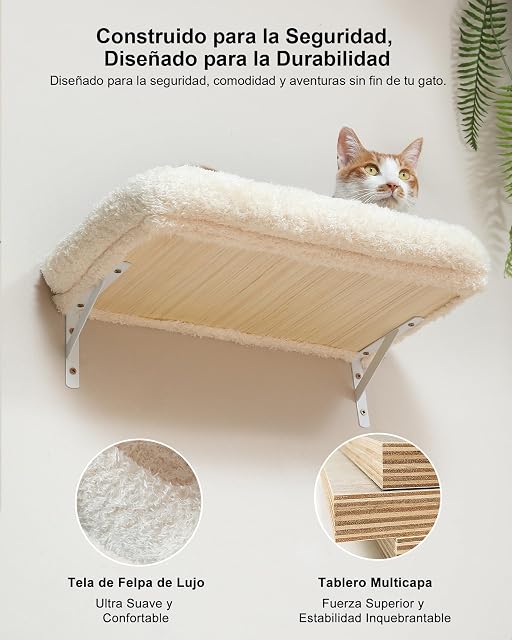 Foto 3 de 8 de FUKUMARU Rocódromo para Gatos, 178 cm de Altura, Robusto Conjunto 3 en 1 de Madera Maciza Multicapa