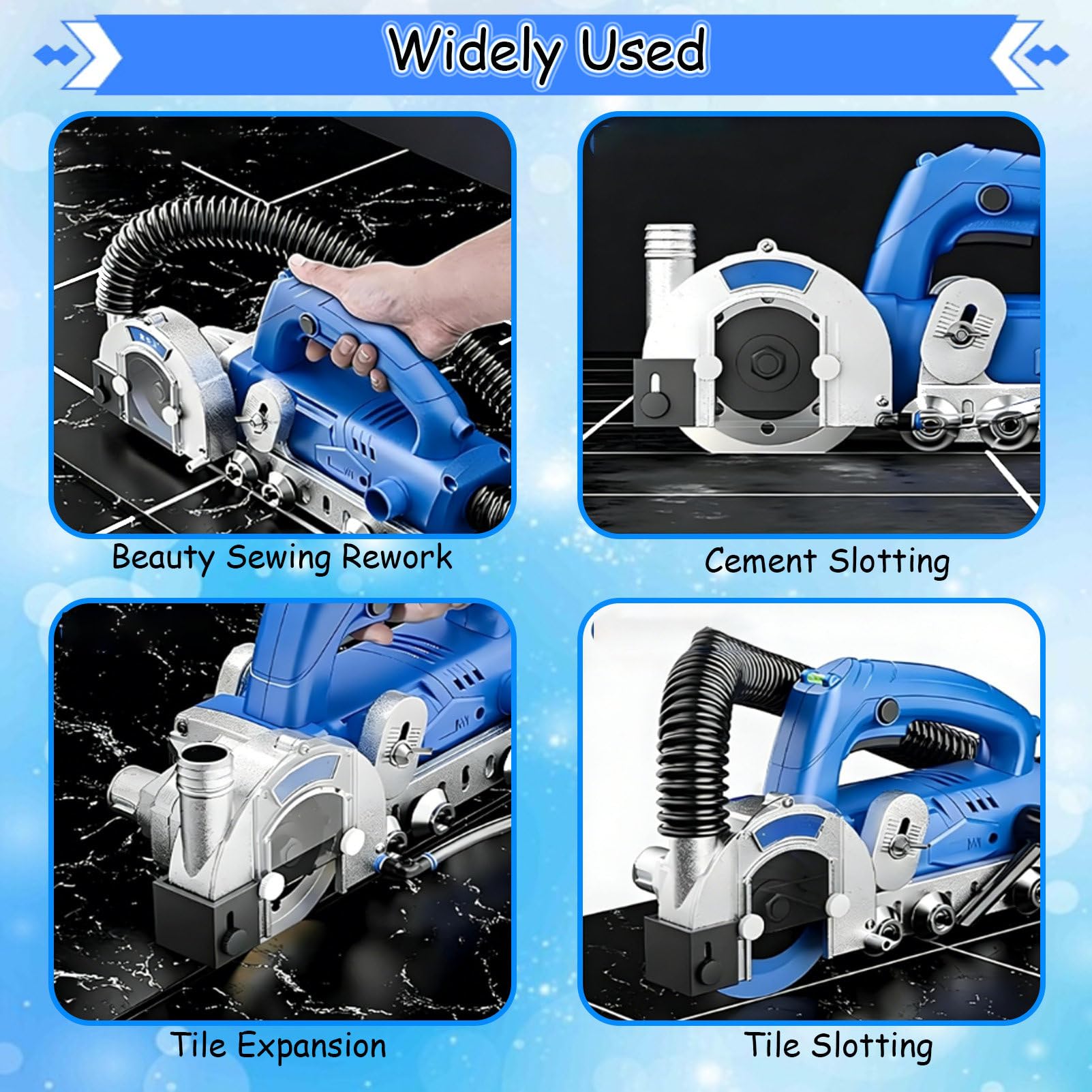 Máquina eléctrica de limpieza de lechada de azulejos, herramienta de 1200 W y 9000 RPM para eliminar lechada vieja y cemento, eficiente limpiador de grietas de azulejos con placa de limpieza de 2,2 mm