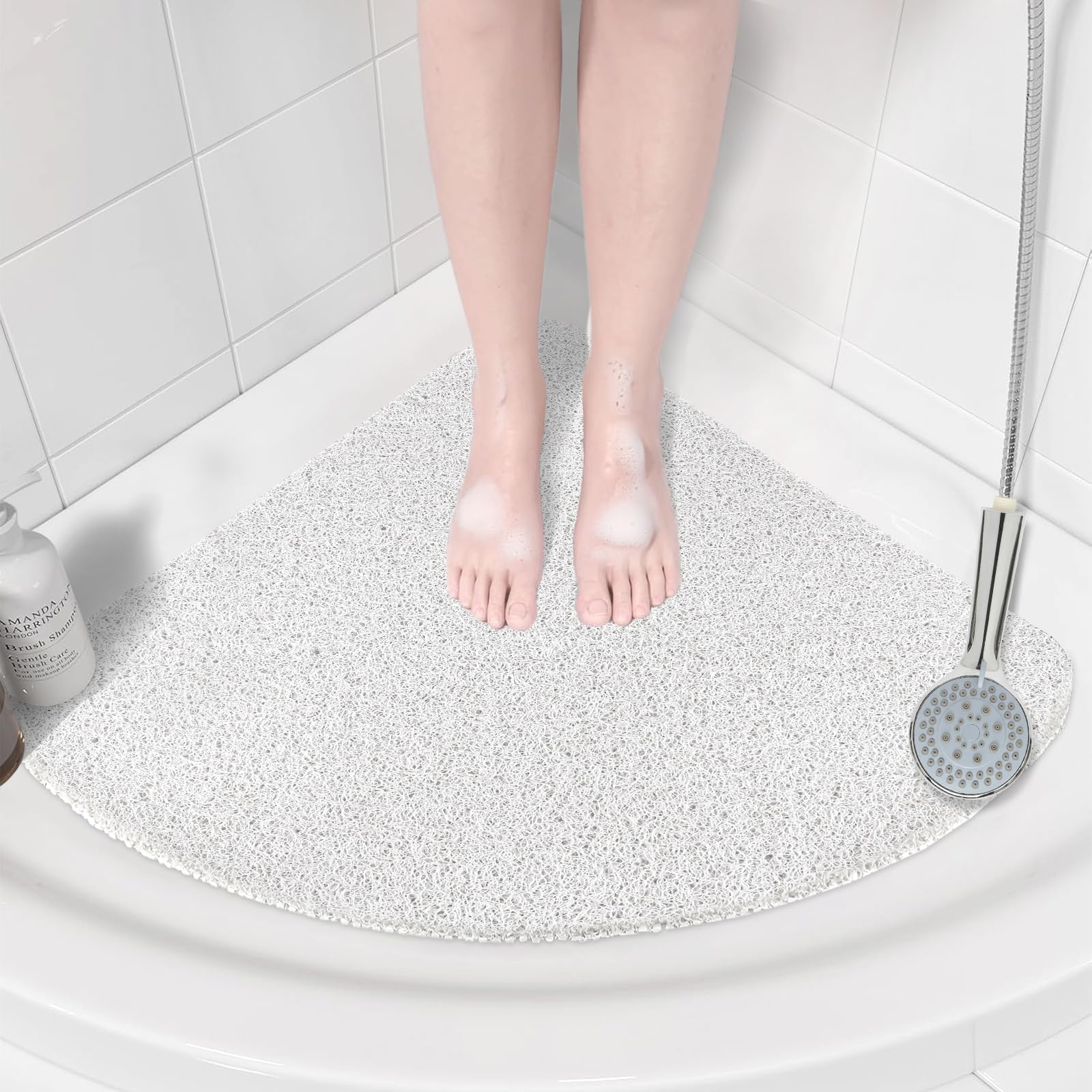 Shower Mat Non Slip Anti Mould: Bath Mats for Inside Bath- 120 x 40 cm Anti Slip Shower Mats for Inside Shower- Loofah Shower Mat Long Washable Shower Matt for Elderly Wet Room Quick Dry