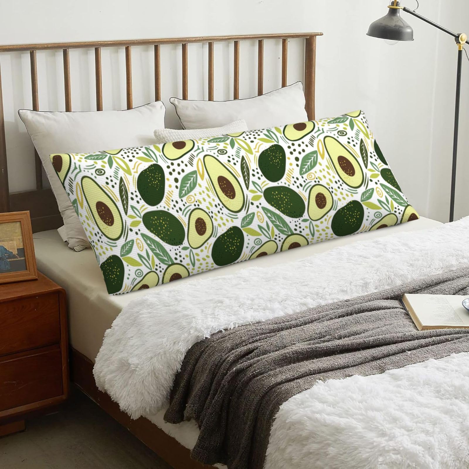 Avocado, Body Pillow Cover with Zipper,Long Body Pillowcase 20 x 60 in