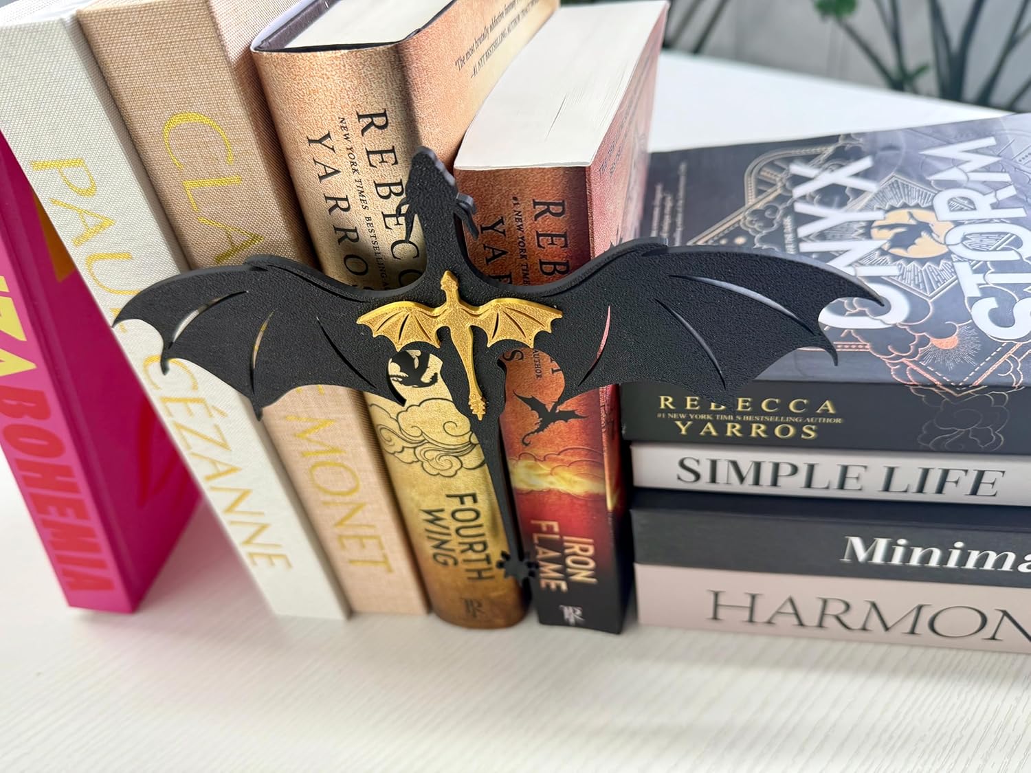 TwoDays Dragon Wing Inspired Bookshelf Display Decor - Romantasy Romance Merch, Fantasy Book Accessories Merchandise, Gifts for Bookish Book Lovers Library (8.5'' x 6.8'') - Image 6