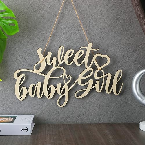 Miniatura 3 de Tradder Letrero de madera con texto en inglés Sweet Baby Show para decoración de baby shower, para recién nacido, revelación de género, fiesta de