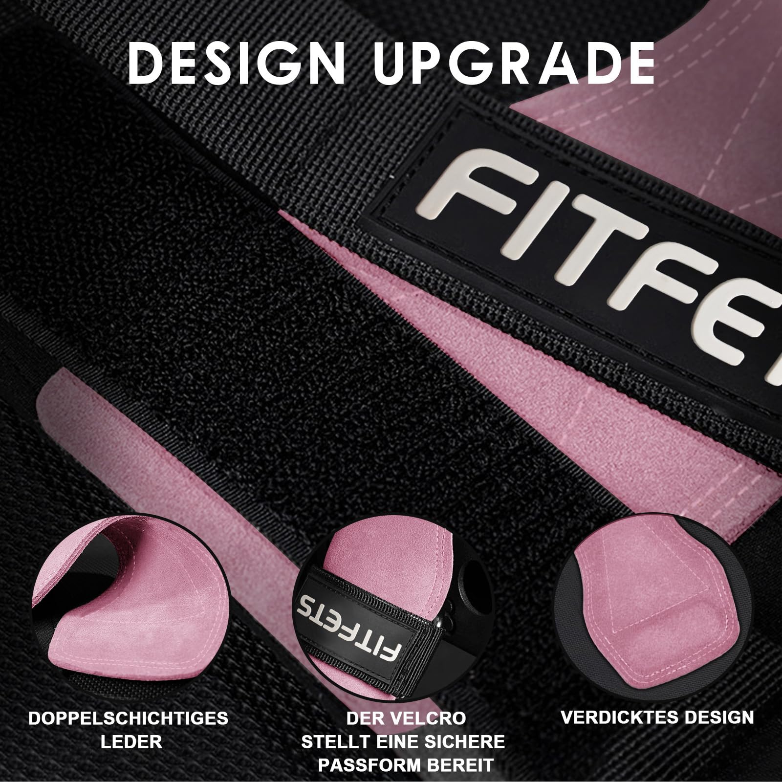 Zughilfen für Krafttraining, Lifting Straps für Krafttraining, Bodybuilding, Gewichtheben und Fitness, Fast Grip Leder Zughilfe für Männer und Frauen
