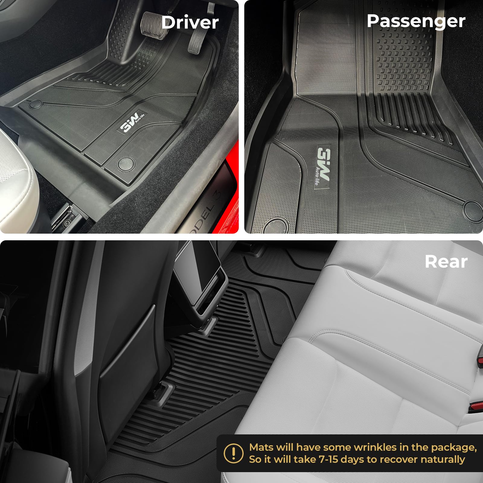 Tappetini Per Tesla Model 3 Highland - In TPE, Impermeabili, Antiscivolo, Set Completo - Foto 6