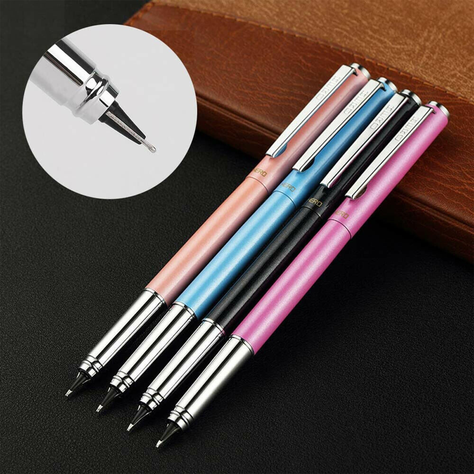Success Stationery Pluma estilográfica, punta extrafina, bolígrafos de escritura suave para diario, bolígrafos de metal de 70 colores, regalos de escritor, juegos de bolígrafos para hombres y mujeres