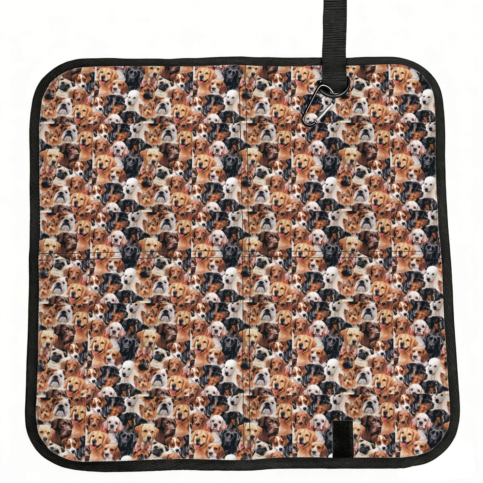 ERCgad Many Dogs Print Foldable Seat Cushion Portable Chair Pad Lightweight Travel Outdoor Office Home