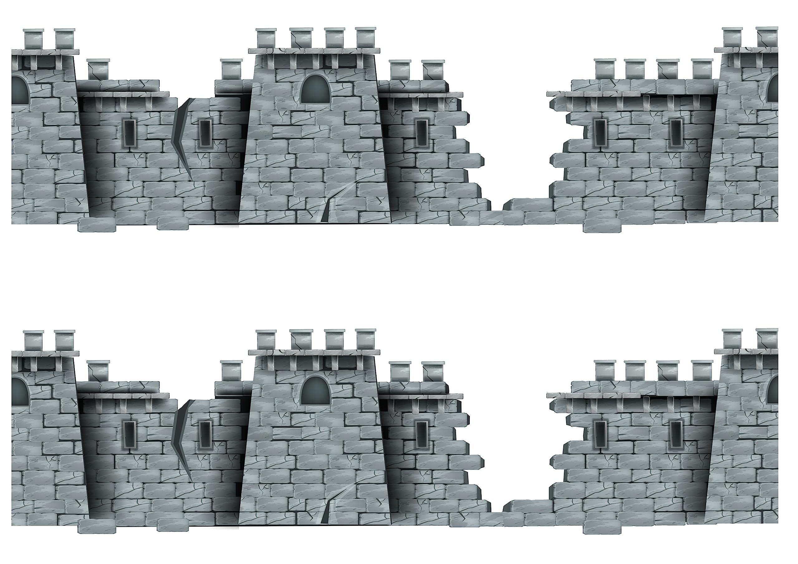 Orange Trading Dartmouth LTD A4 Edible Decor Icing Sheet Stone Castle Border Edible Cake Topper Decoration