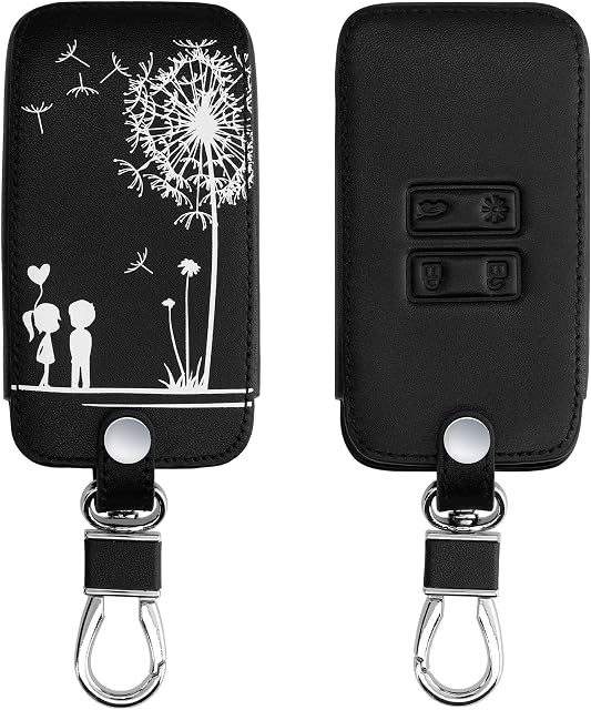 kwmobile Pokrowiec na kluczyki samochodowe kompatybilny z Renault 4-przyciskowy kluczyk samochodowy Smart Key (tylko Keyless Go) - pokrowiec na kluczyki samochodowe ze skóry PU - Mmuchawiec Miłość biały/czarny