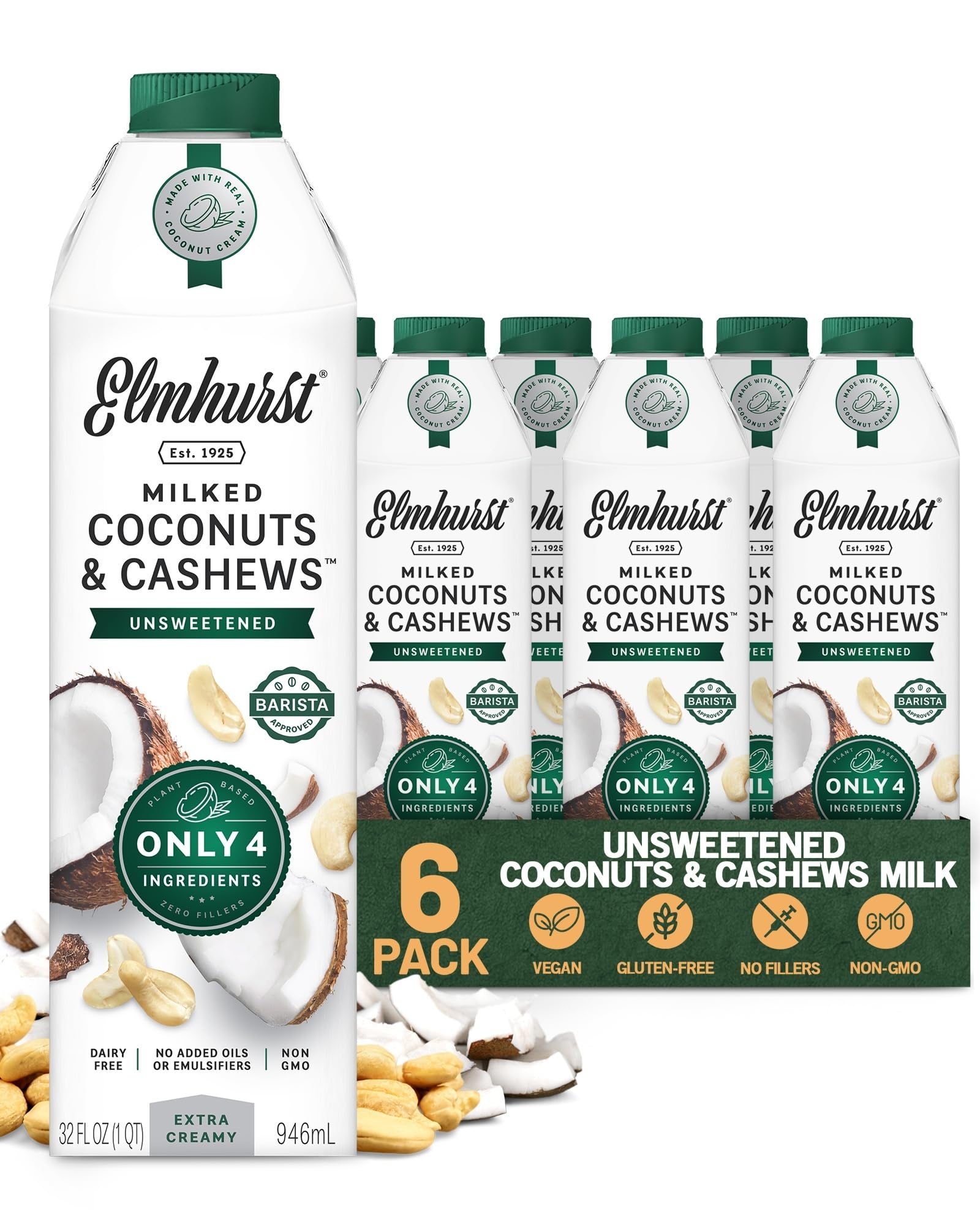 Elmhurst 1925 Unsweetened Coconut & Cashew Milk