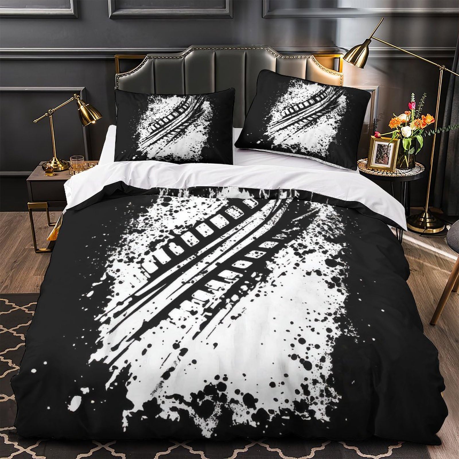 Housse de couette pneu 140x200 pour relooker une chambre d'ado style grunge