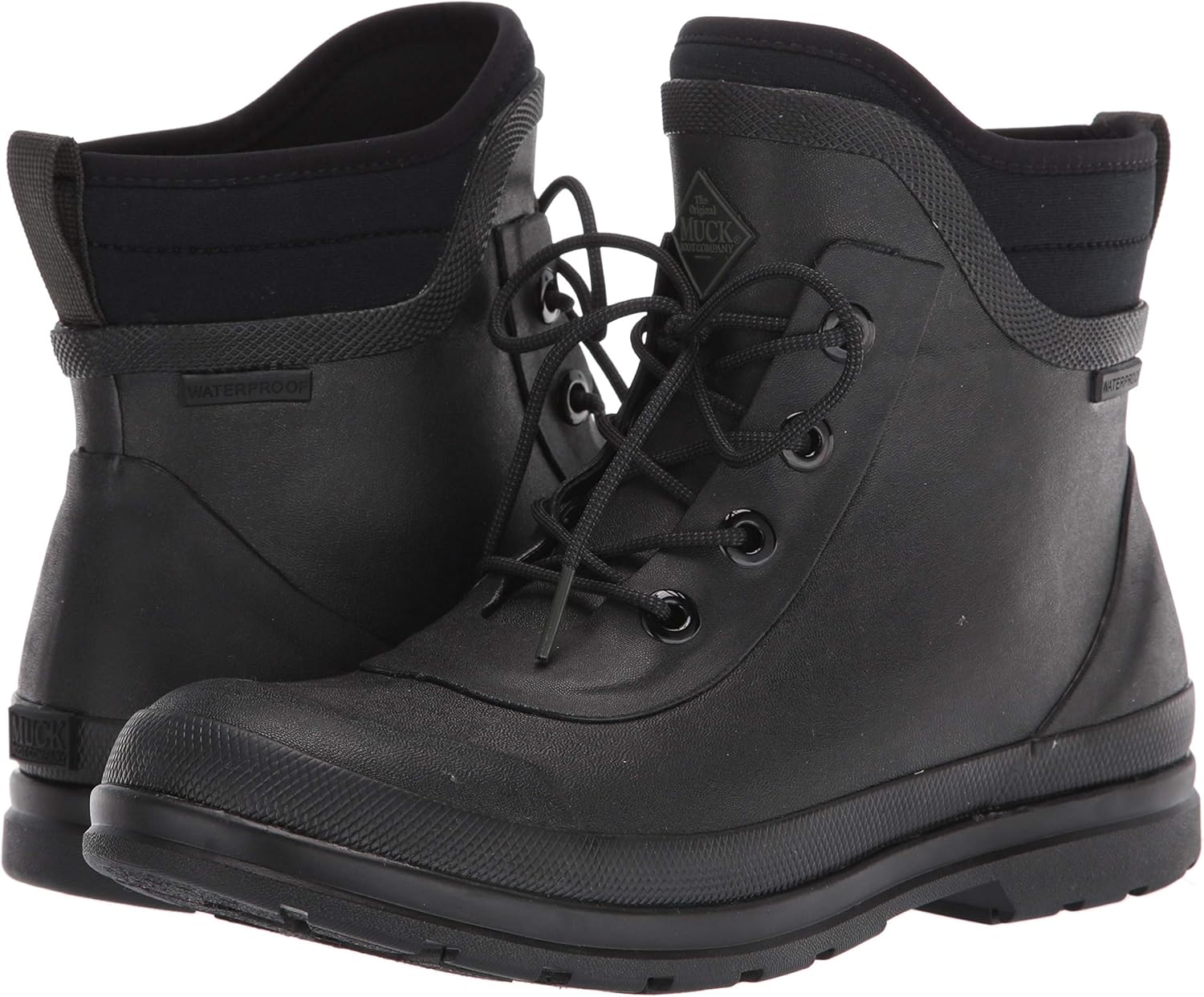 Amazing 🔥 Muck Boot womens Muck Originals Lace Up Rain Boot, Black, 8 US Weekly Top Sale Muck Boot womens Muck Originals Lace Up Rain Boot, Black, 8 US