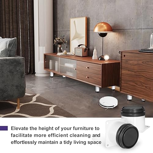 Miniatura 5 de Patas de metal de 2 pulgadas para muebles, patas ajustables de acero inoxidable, patas de metal blanco, patas redondas de gabinete para mesa de