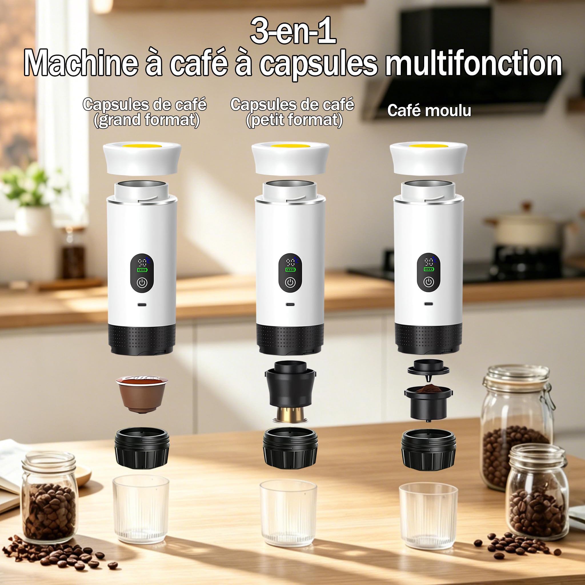 Macchina per caffè portatile, adatta per casa, viaggi, campeggio, auto