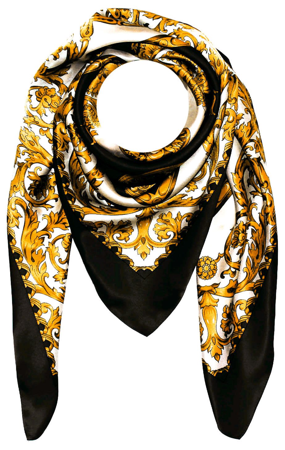LORENZO CANA Foulard pour la femme – écharpe à la mode de 100% soie pour le printemps et l´été avec les mesures de 100 cm x 100 cm – soyeux, élégant et très coloré