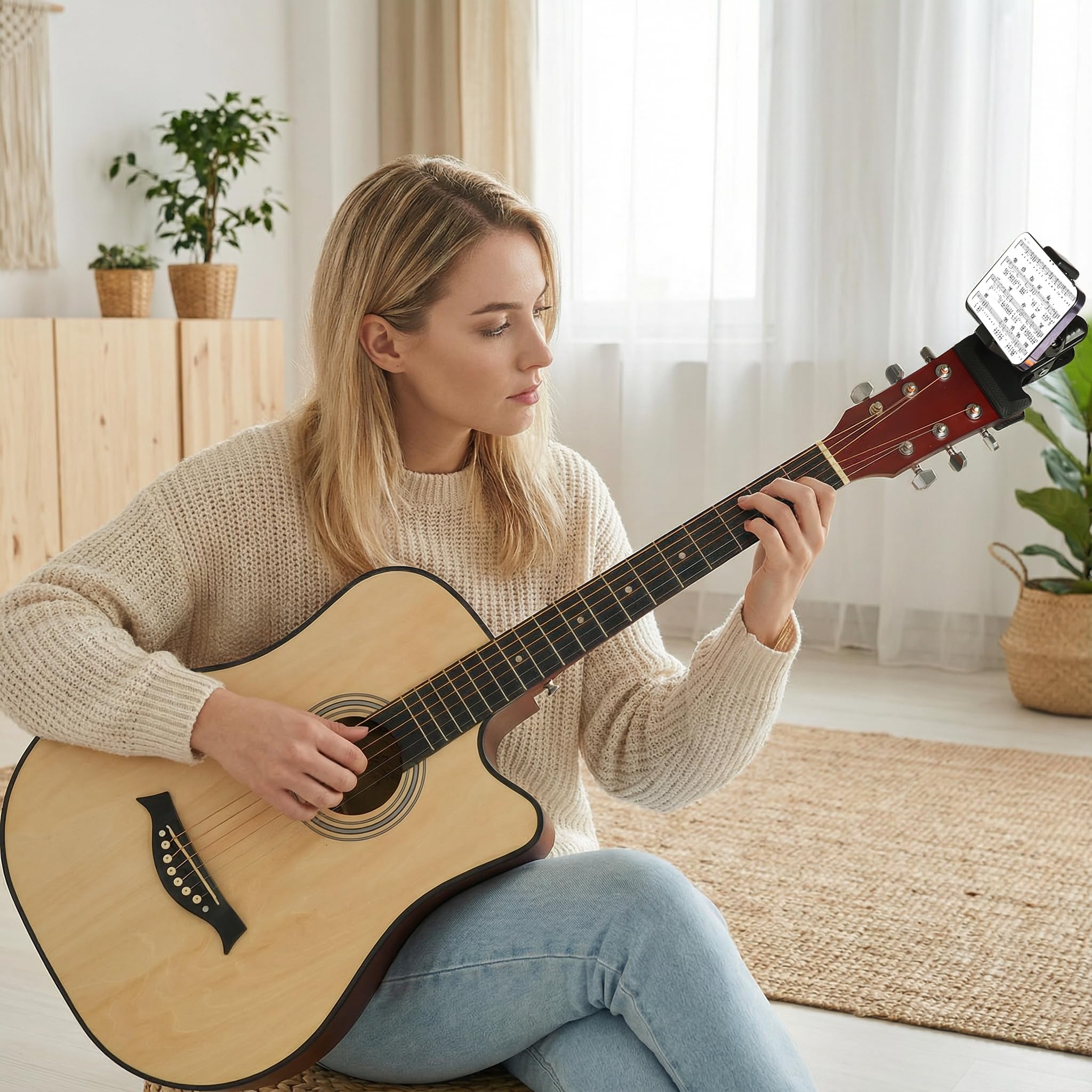 Guitar Accessories Kit: Capo, Phone Mount & Picks -7